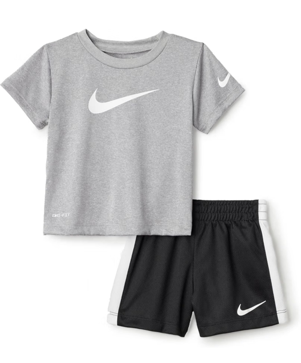 Nike Little Boys Dri-FIT Size 6 Swoosh Graphic Tee & Shorts 2-Piece Set